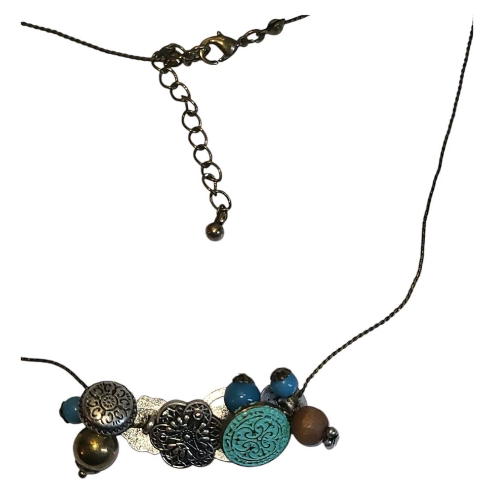 Boho Button Trinket Charm Choker/Collar Necklace 15-17"